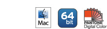 Pantone and Mac OS X logos